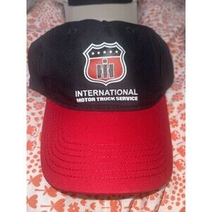 International Motor Truck Service Adjustable Hat New Black Red H3 Headwear